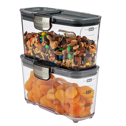 Progressive International ProKeeper+ Clear Plastic Airtight Food Baker's Kitchen Storage Organization Container Canister Set with Magnetic…