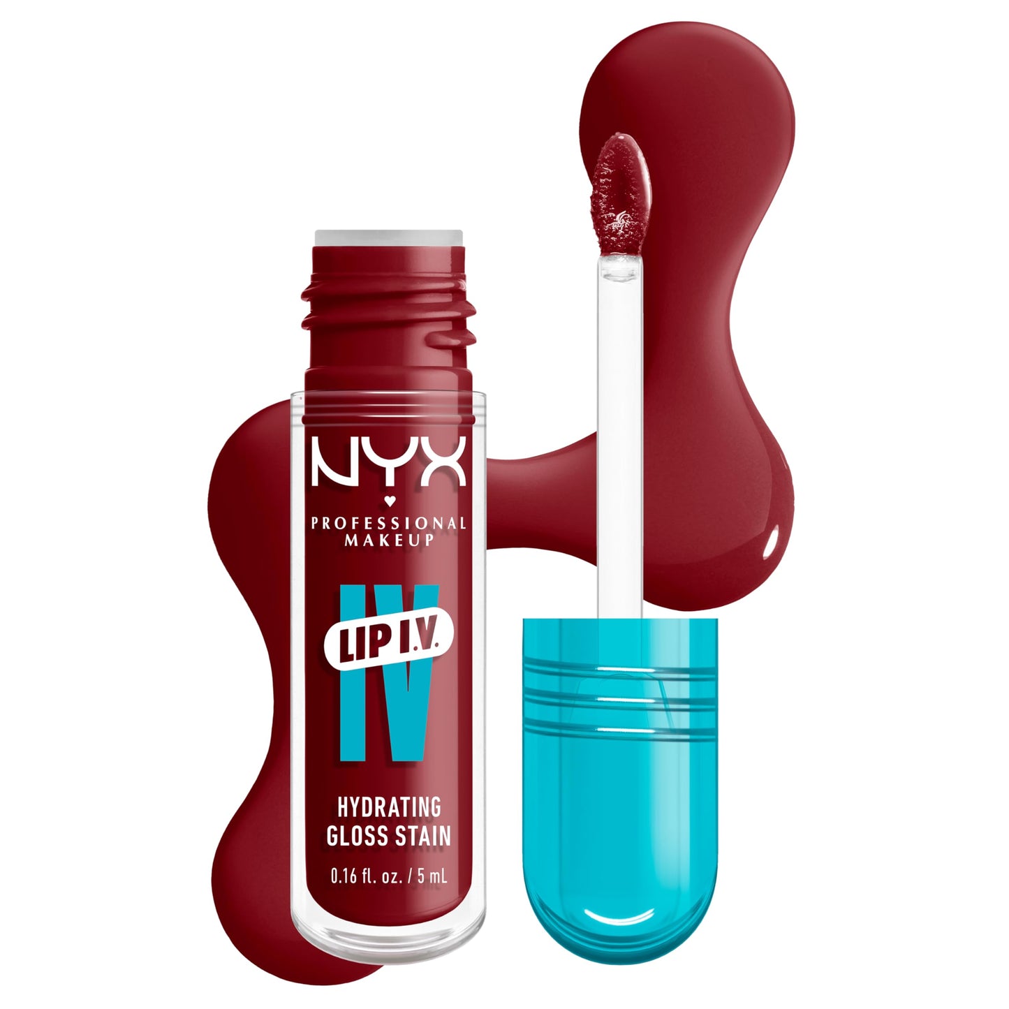 NYX PROFESSIONAL MAKEUP Lip IV Hydrating Glossy Lip Stain with 12HR Hydration - Cranberry Splash (Red)