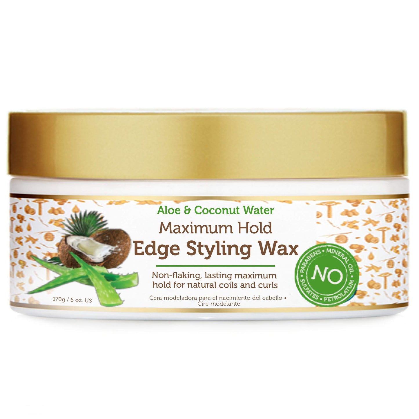 African Pride Moisture Miracle Maximum Hold Edge & Hair Styling Wax, Enriched with Aloe & Coconut, Controls Edges while Nourishing & Protecting