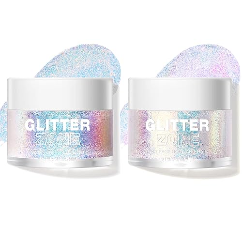 LANGMANNI Holographic Body Glitter Gel for Body, Face, Hair and Lip.Color Changing Glitter Gel Under Light. Vegan & Cruelty Free-1.35 oz (1# Golden