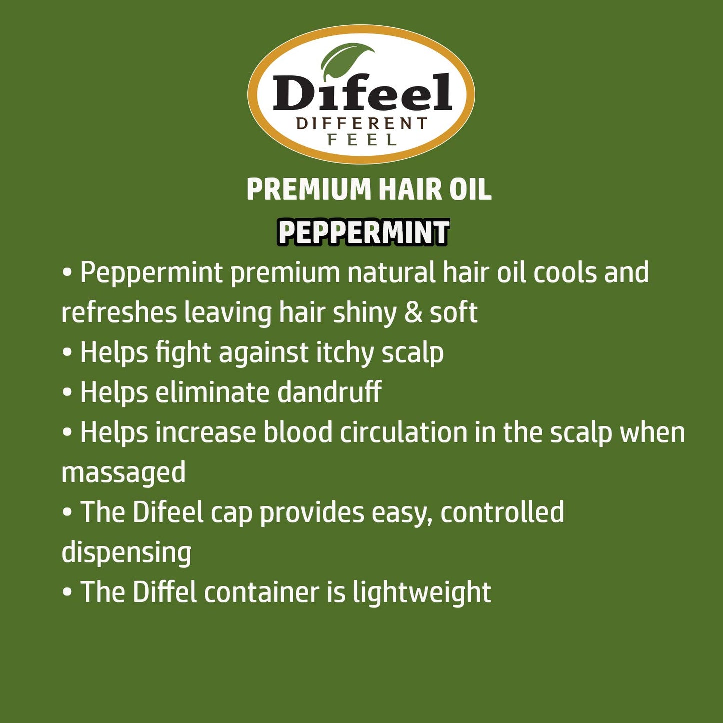 Difeel Premium Natural Hair Oil Peppermint Oil 7.1 Ounce (3-Pack)