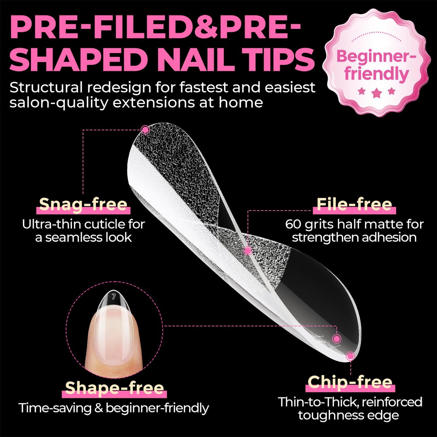 UNA GELLA Short Almond Nail Tips: 504PCS Short Fake Nails Soft Press On Gel Nail Tips Pre Shaped Almond Shape Home Nail Extension Full Cover, 12 Sizes Beauty and Personal Care UNA GELLA