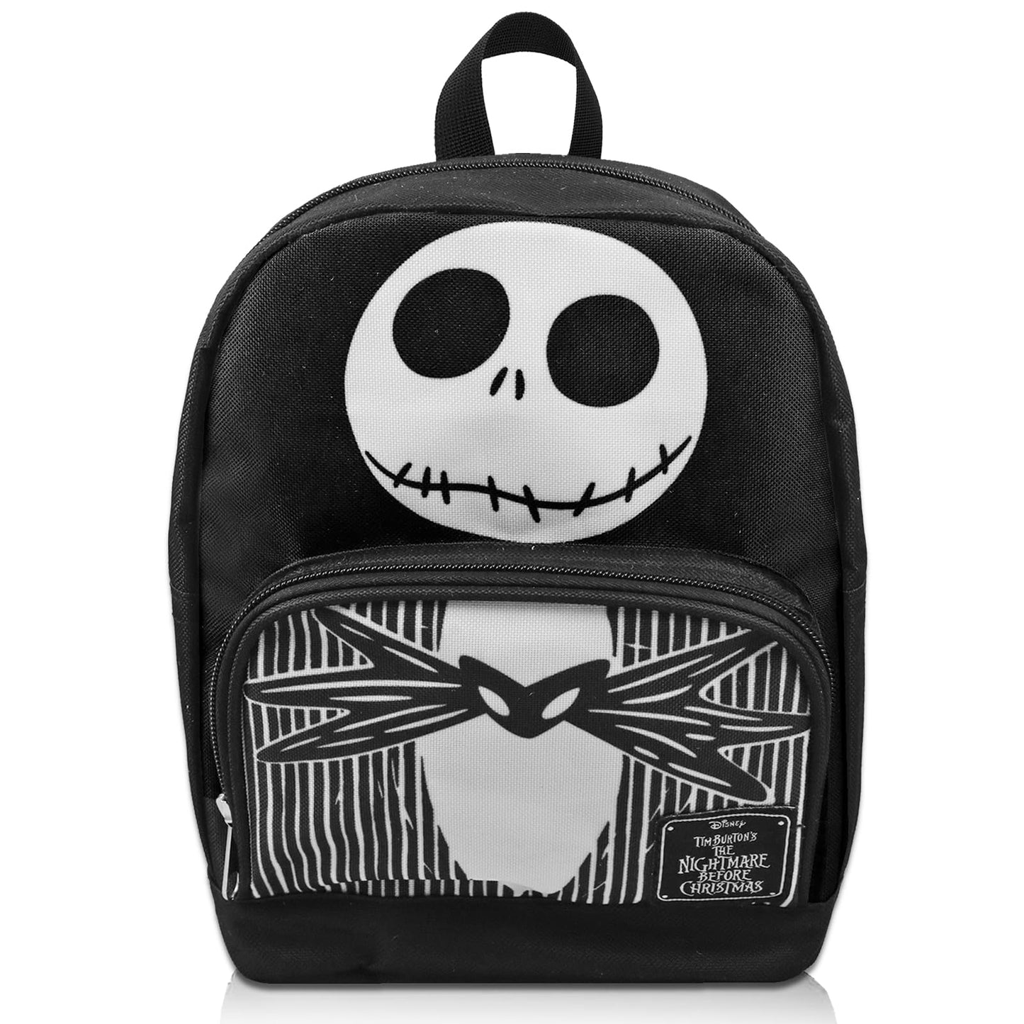 Nightmare Before Christmas Mini Backpack for Women - 10” Canvas Jack Skellington Backpack with Front Pocket Plus Bookmark | Jack Skellington Backpack…