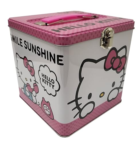 The Tin Box Company XL Storage Tin with Handle, Hello Kitty