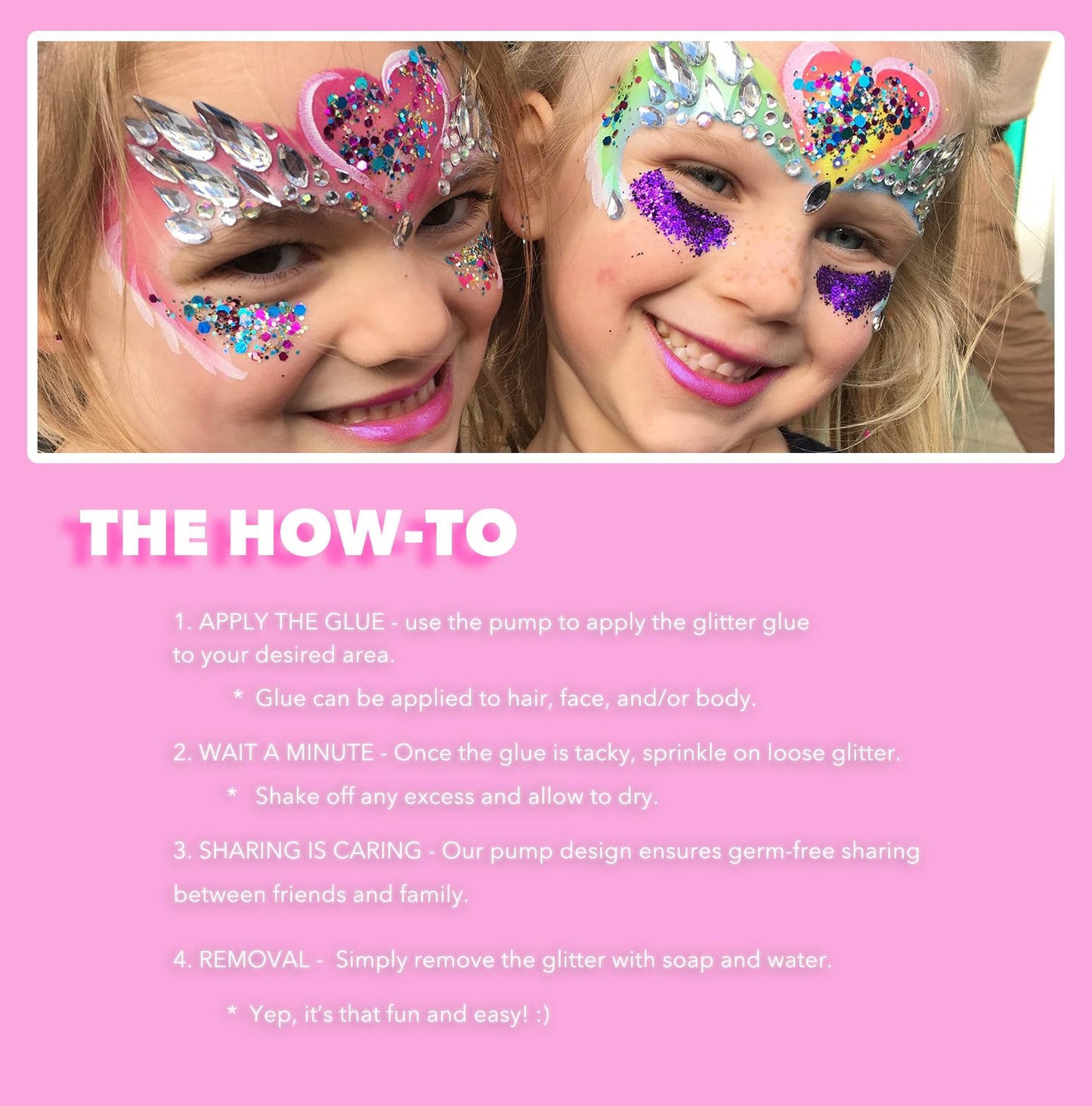 Pink - Holographic Chunky Glitter Gel for Body, Face, Hair - Vegan & Cruelty Free - Electric Bliss Beauty - Uses Include: Festival Rave Makeup