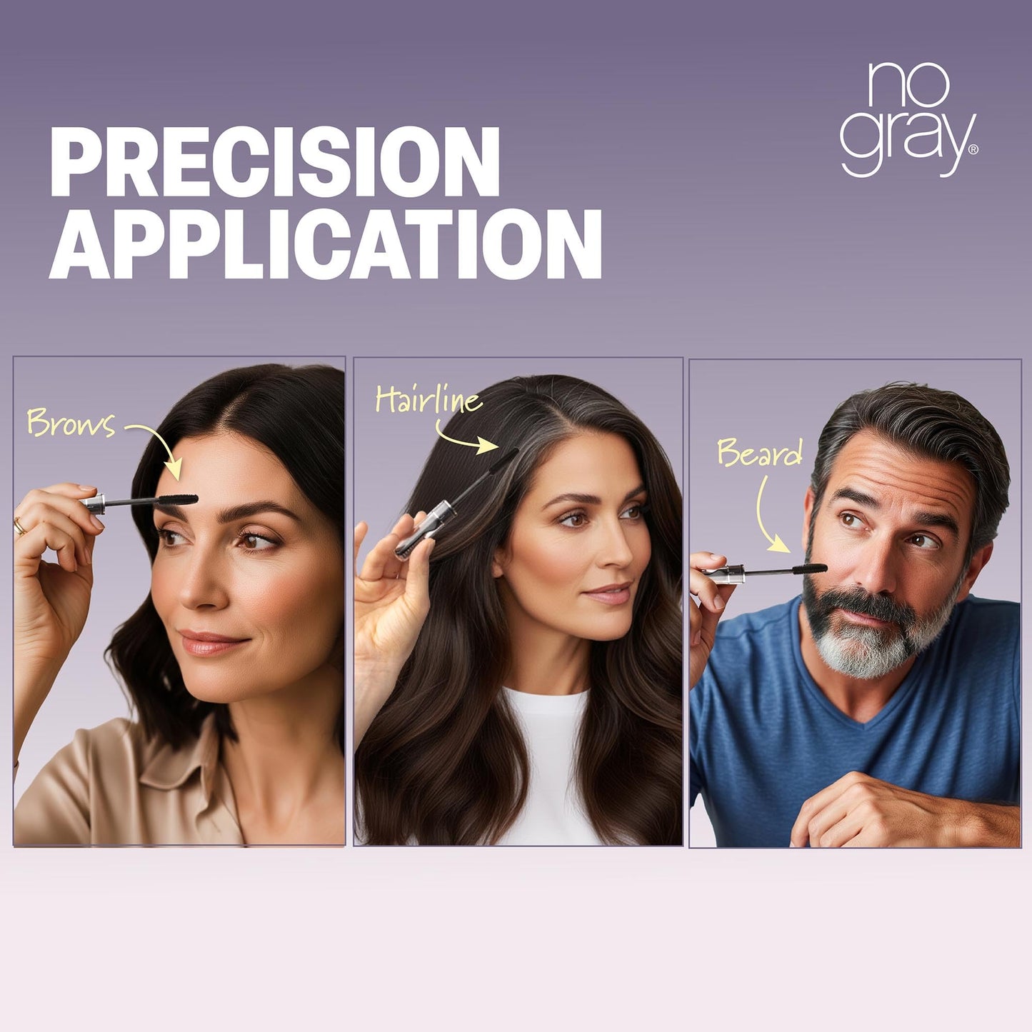 No Gray Quick Fix, 3N Dark Brown, Instantly Hide Gray, Silver & White Hair, Easy to Use Applicator, Compact & Travel Friendly, Vegan & Cruelty Free