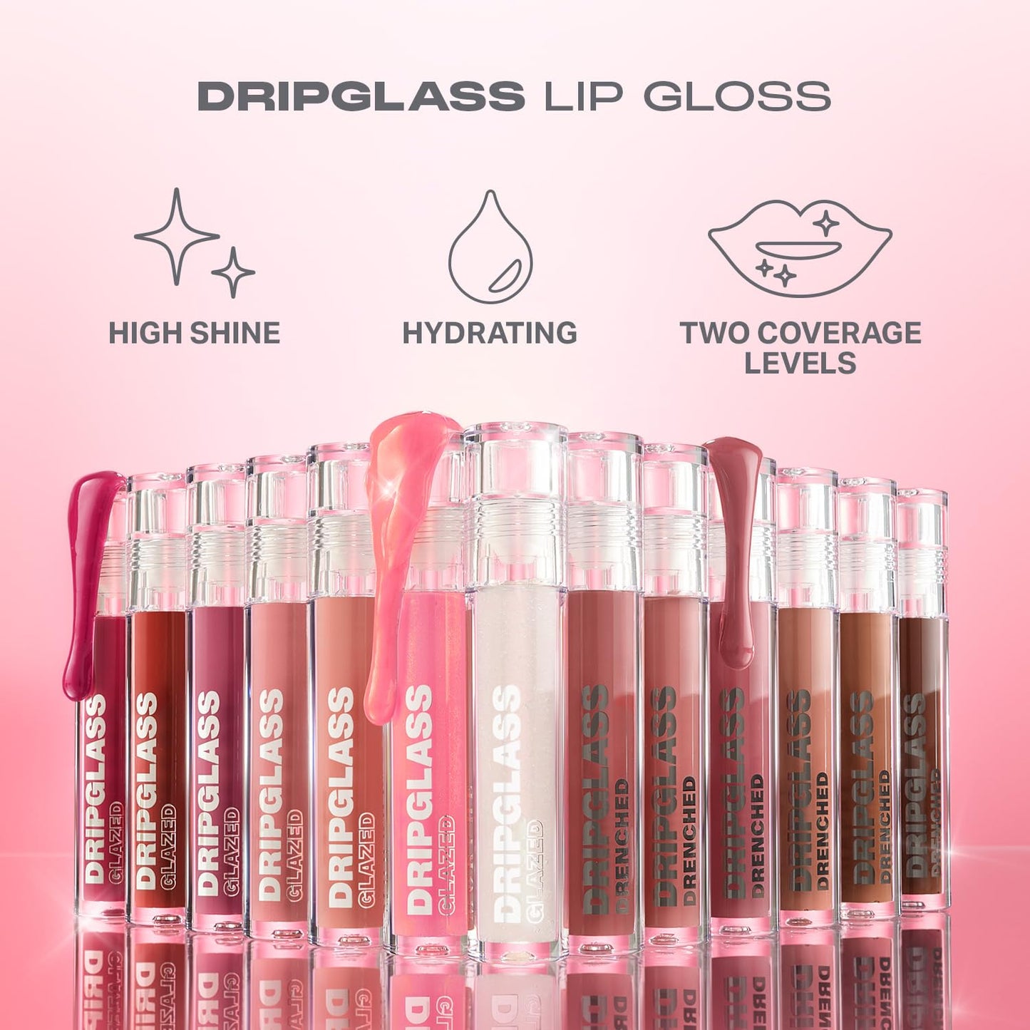MORPHE Dripglass High Shine Lip Gloss - Semi-Sheer or Full Coverage Lip Color with Glass-Like Shine and Nonsticky Finish - Infused With Squalane &