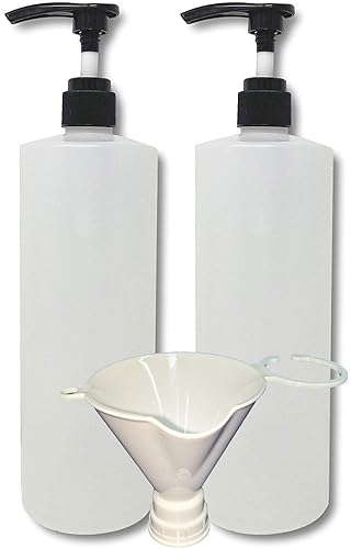 32oz (1 quart) Refillable Empty Pump Bottle Soap Dispensers for Hand Soap, Shampoo, Shower Gel, Body Wash and Lotion, BPA-Free HDPE Plastic