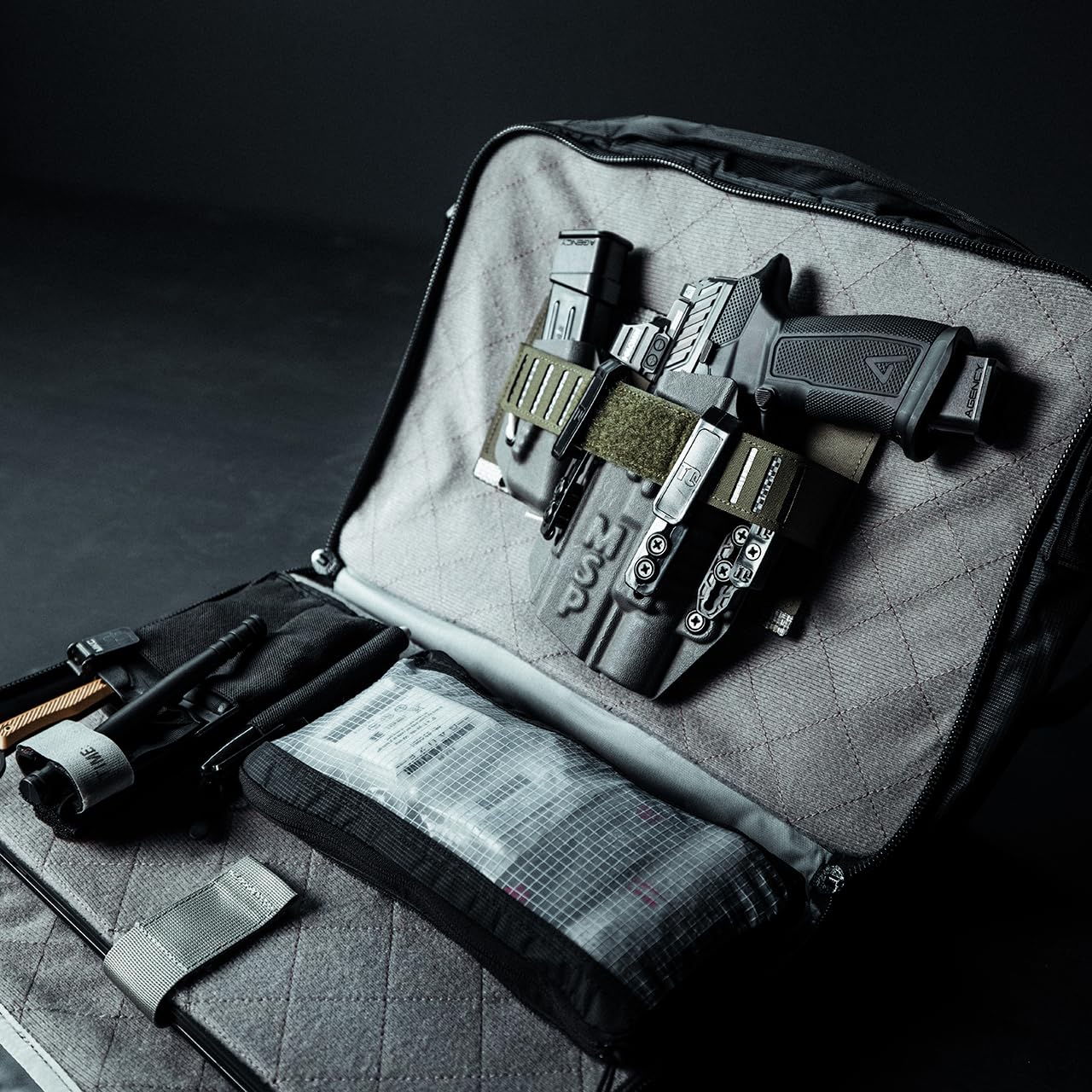 Eberlestock Fade Brief - CCW Briefcase for Daily Carry - Sleek and Low Profile Design - Loop-Lined Compartments for Customization - Black