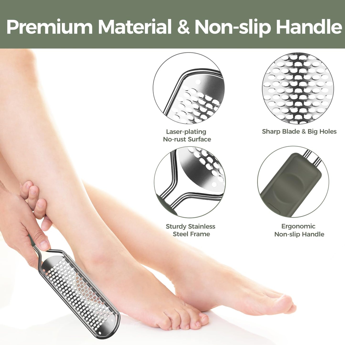 Foot File Foot Scrubber Pedicure - Callus Remover for Feet Easkep Professional Grater Rasp Foot Scraper Corns Callous Removers Cracked Dead Skin