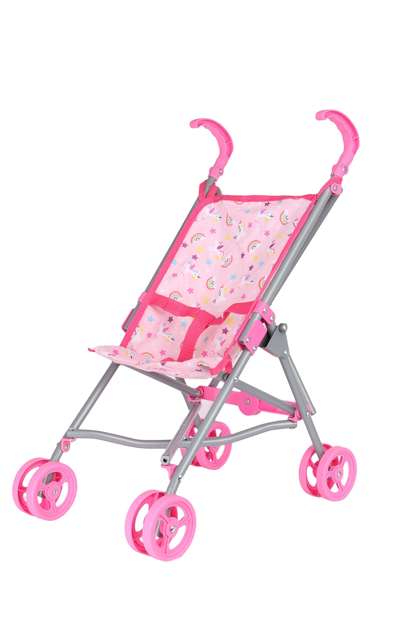 Dream Collection, Doll Stroller - Metal Fold Up and Down Umbrella Stroller for Realistic Pretend Play, Pink - 23”
