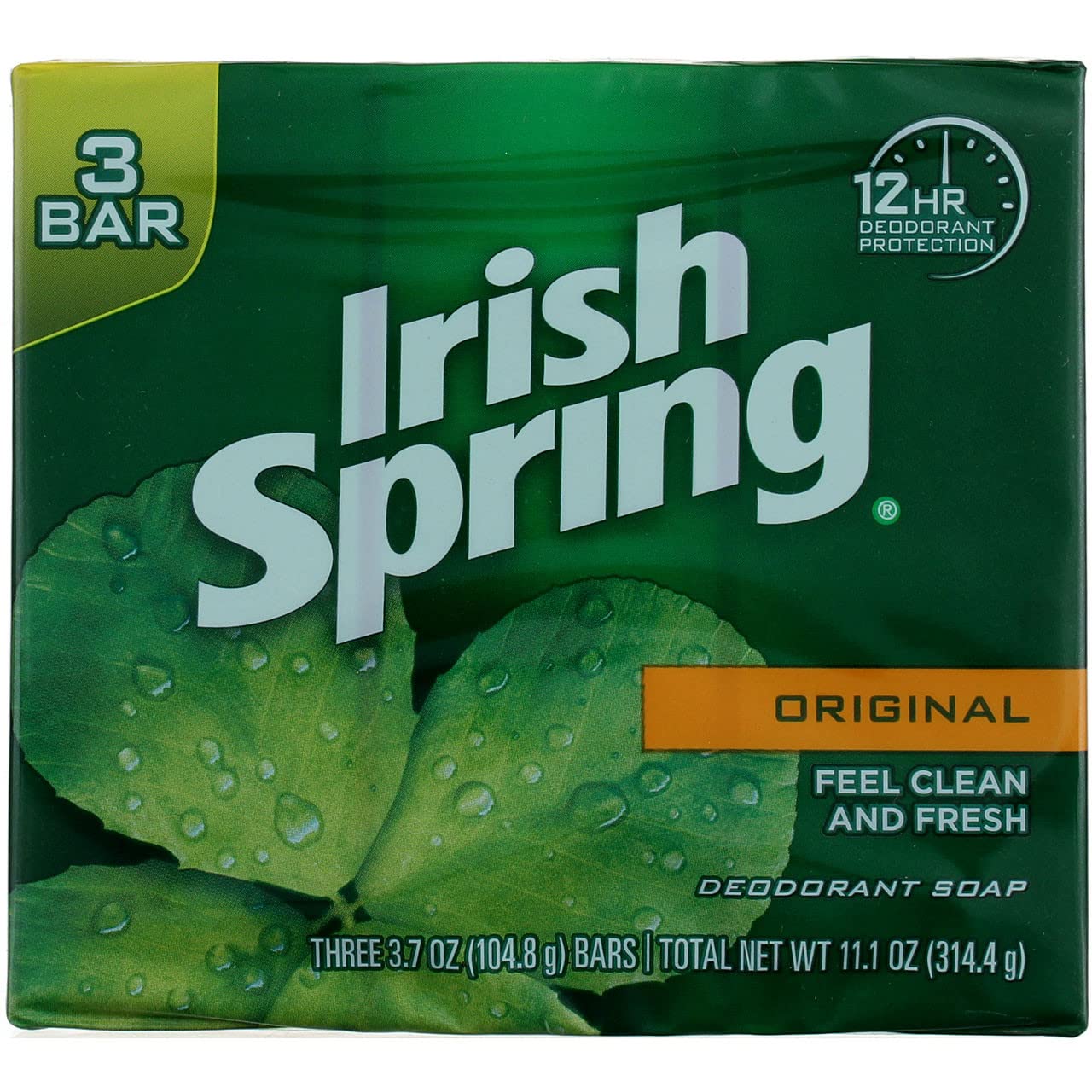Irish Spring Deodorant Bath bar, Original - 3 Ea, 3Count