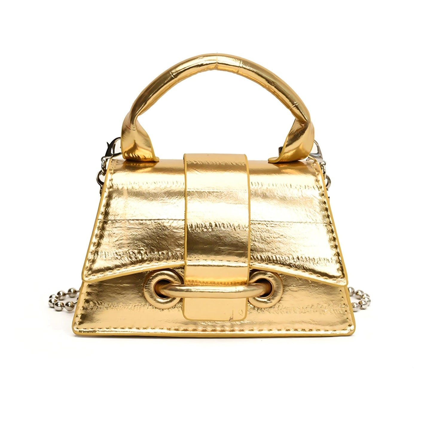 Mini Crossbody Bags Women's Y2K Purses Top Handle Crossbody Bag Clutch Shoulder Handbag for Cocktail Gold