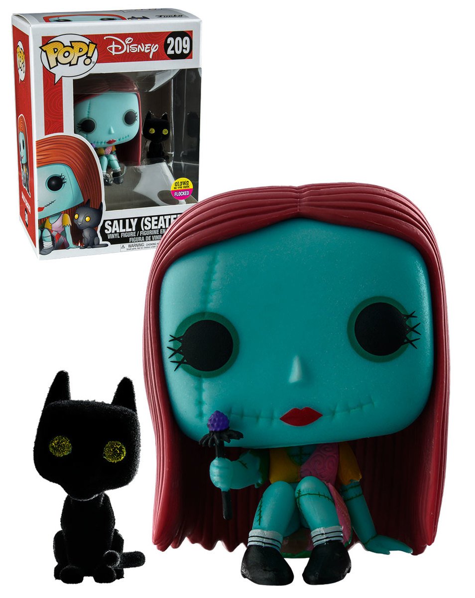 Funko POP! Nightmare Before Christmas Exclusive #209 Glow in the Dark, Flocked SEATED SALLY