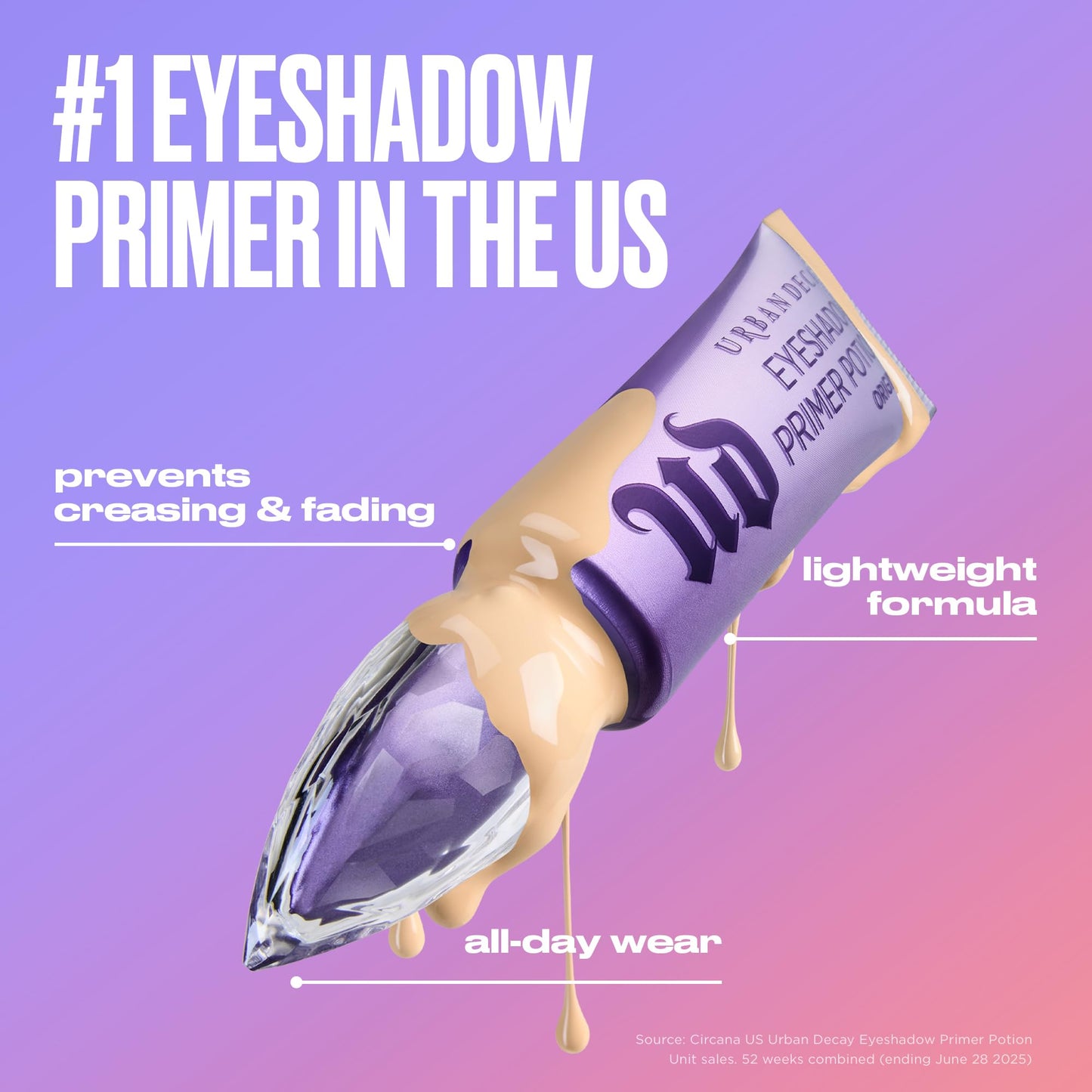 Urban Decay Anti-Aging Eyeshadow Primer Potion Travel Mini - Nude Eye Primer for Crease-Resistant & Long-Lasting Makeup, Improves Look of Fine Lines Beauty and Personal Care URBAN DECAY