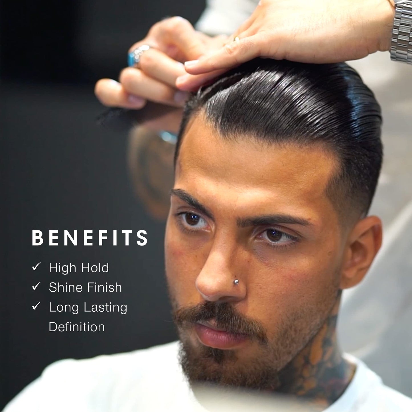 Pacinos Sleek - Signature Extra Hold Pomade with Shine, Long Lasting Definition, All Hair Types, 2 fl. oz.
