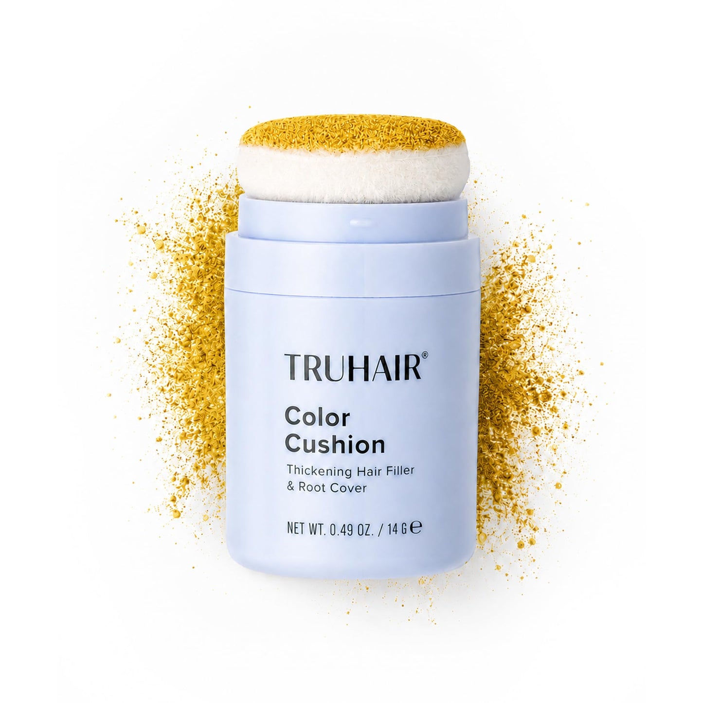 TRUHAIR Color Cushion Thickening Hair Filler & Root Cover Up Powder - Oil Absorbing Hair Fibers for Thinning Hair - Instant Volume, Gray Coverage
