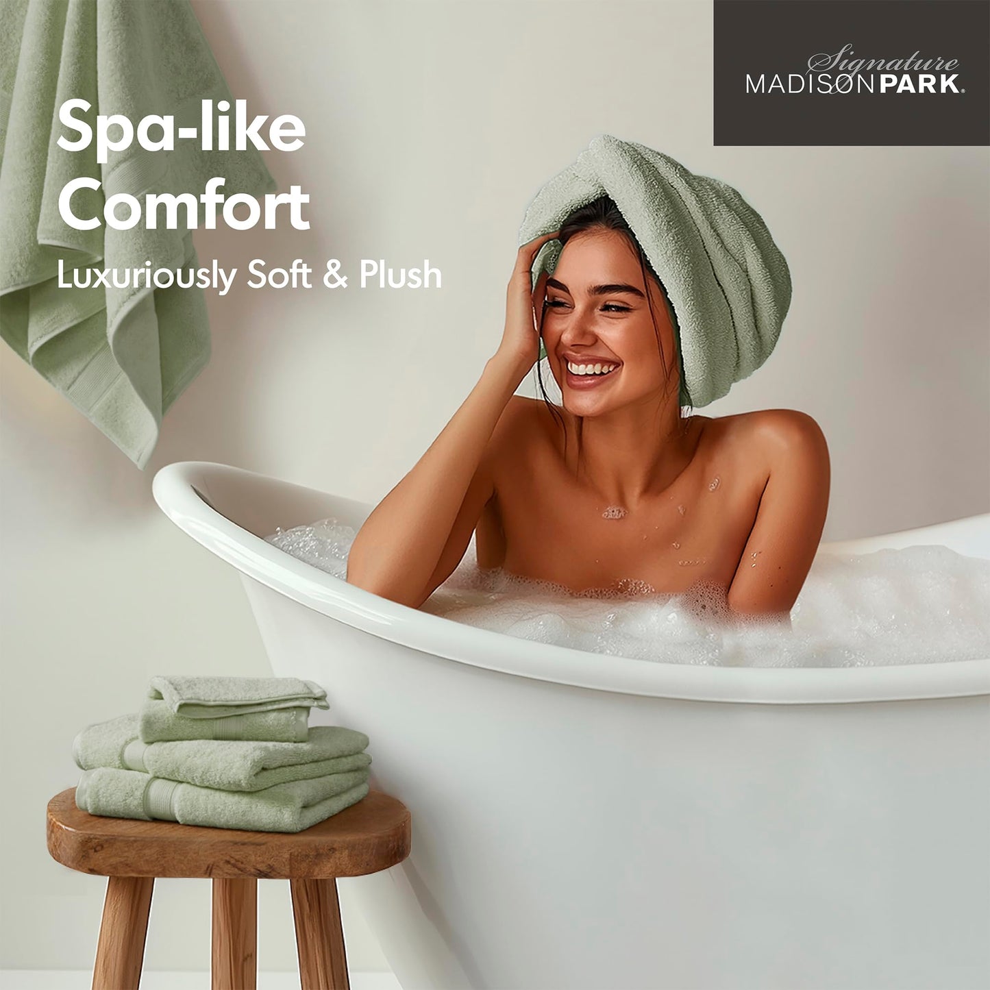 Madison Park 800GSM Bathroom Towel Set of 8 100% Cotton Bath Towel Set for Bathroom Luxurious Highly Absorbent 2 Bath Towels 2 Hand Towels 4…