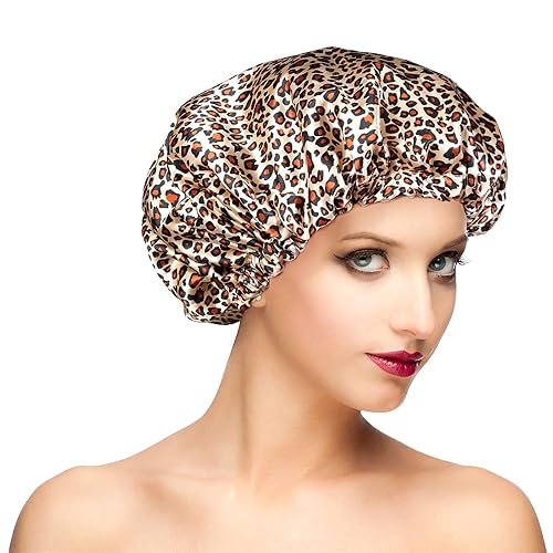 Shower Cap for Women, Oversized Waterproof Women Shower Caps, Extra Large Shower Cap Designed for all Hair Lengths with PEVA Lining & Adjustable