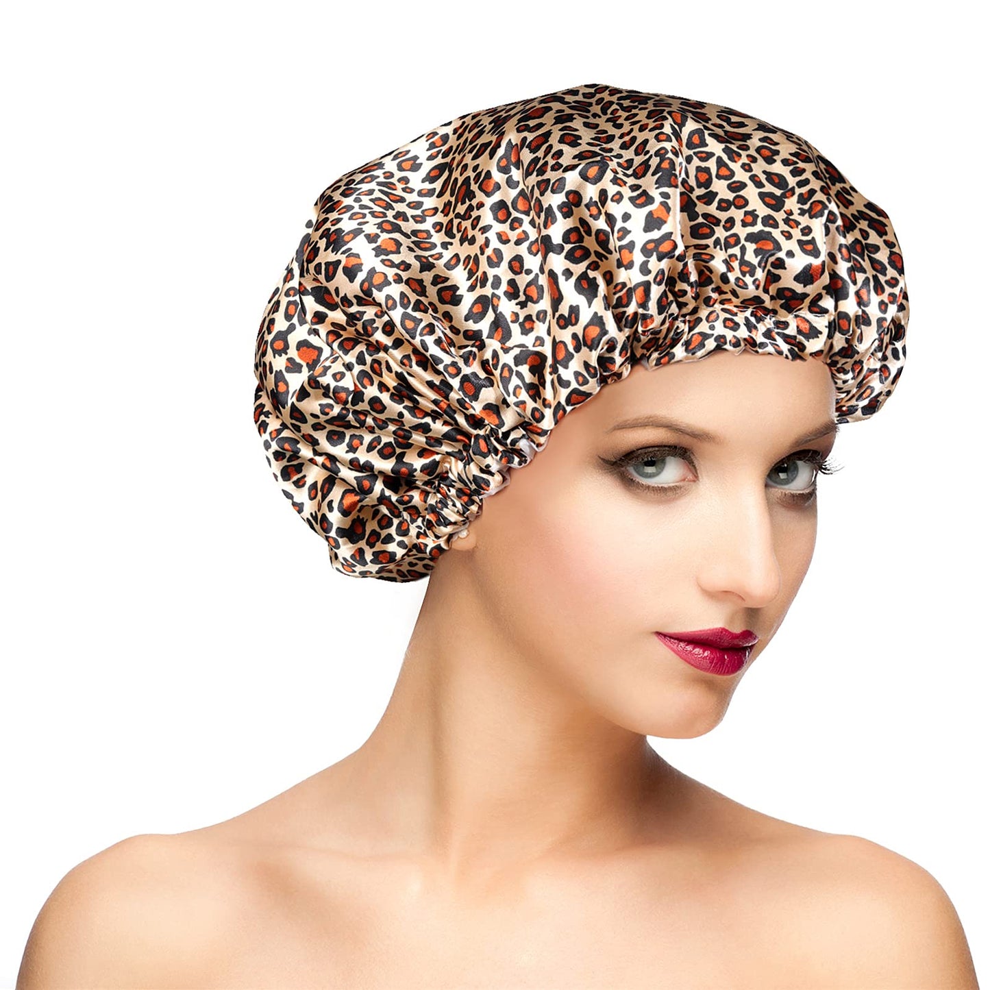 Shower Cap for Women, Oversized Waterproof Women Shower Caps, Extra Large Shower Cap Designed for all Hair Lengths with PEVA Lining & Adjustable