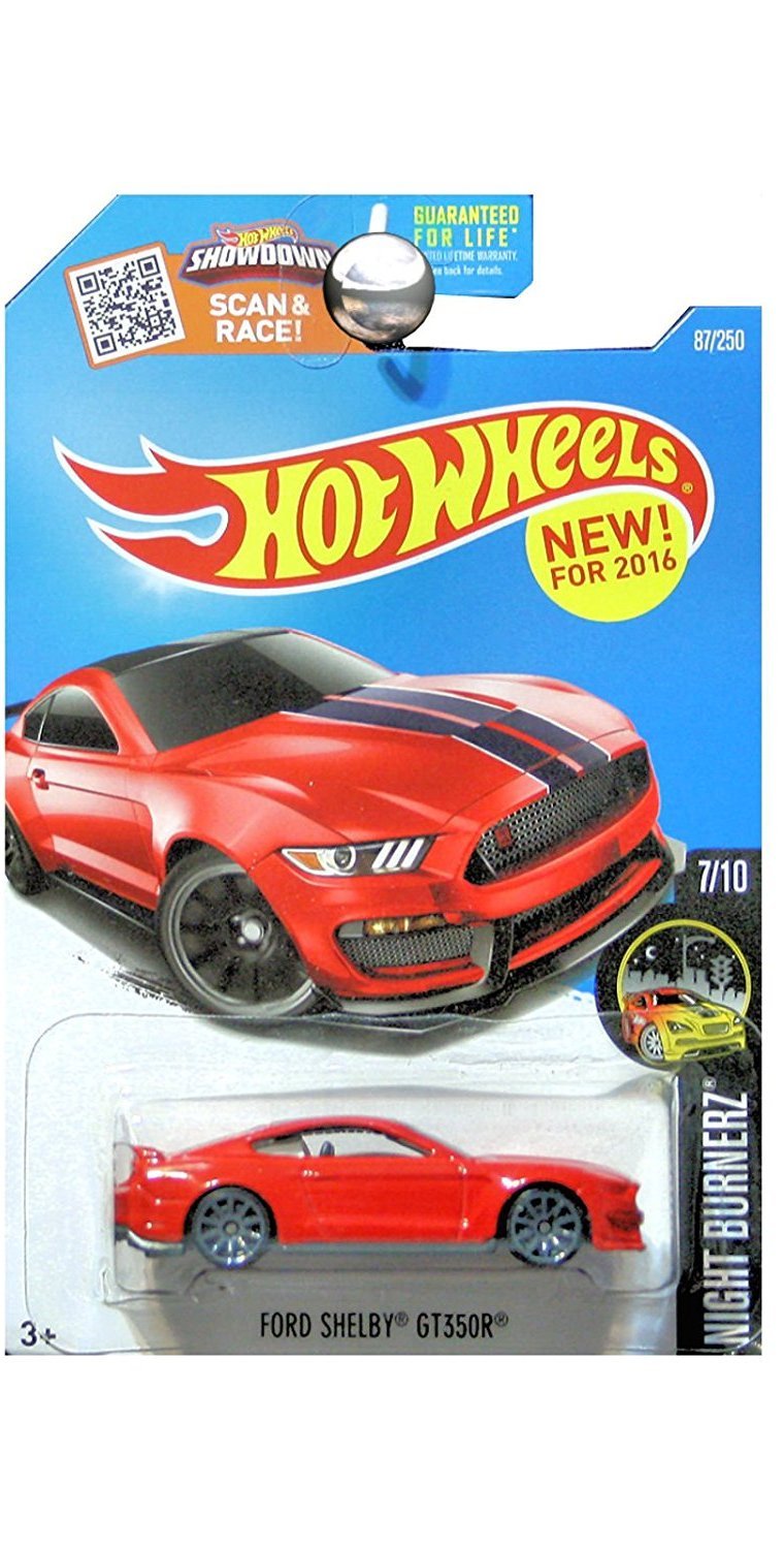 Hot Wheels 2016 Night Burnerz Ford Shelby GT350R 87/250, Red