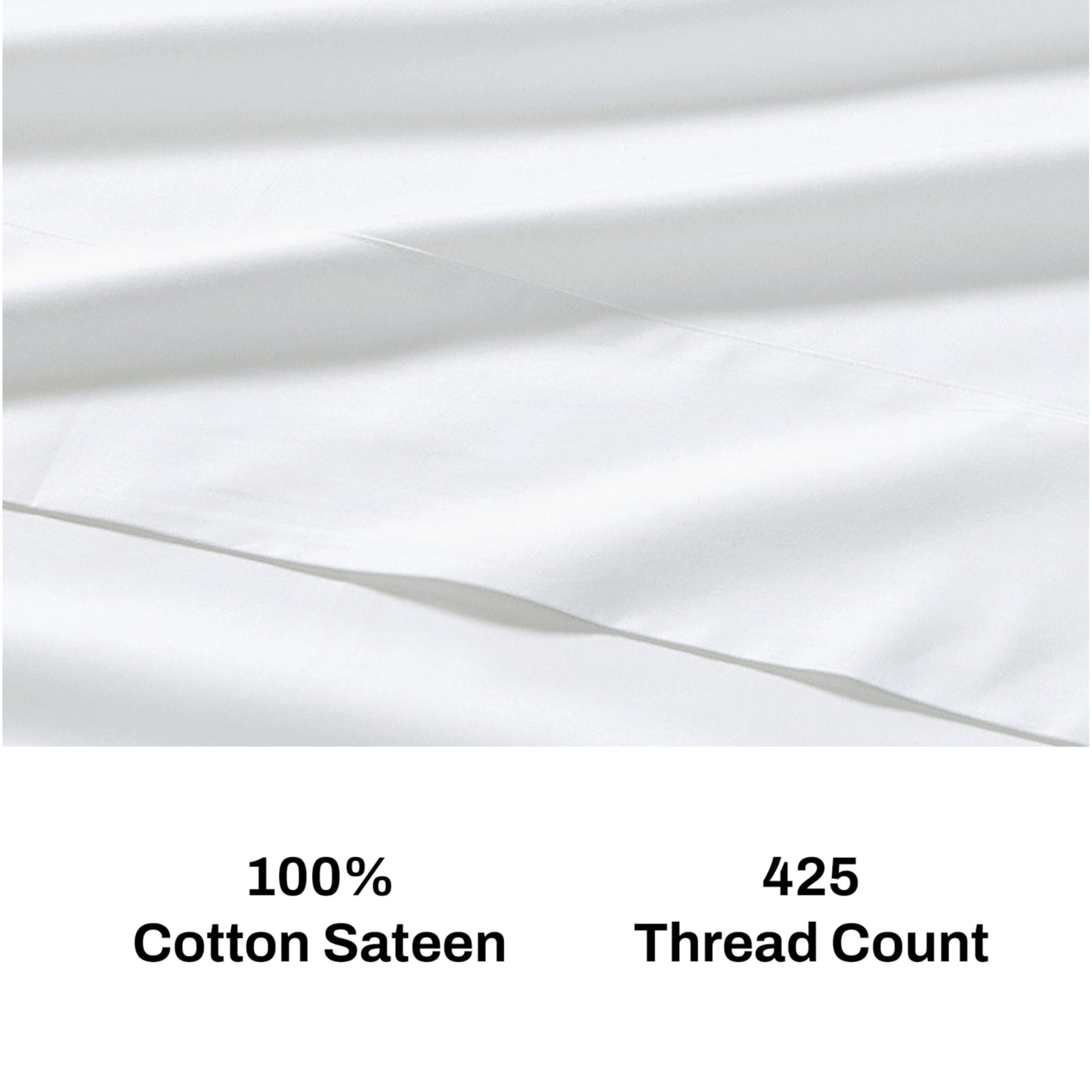DKNY Queen Sheet Set, 4 Piece Bed Sheets, 100% Cotton Sateen 425 TC, 1 Flat Sheet, 1 Fitted, 2 Pillowcases, Bright White