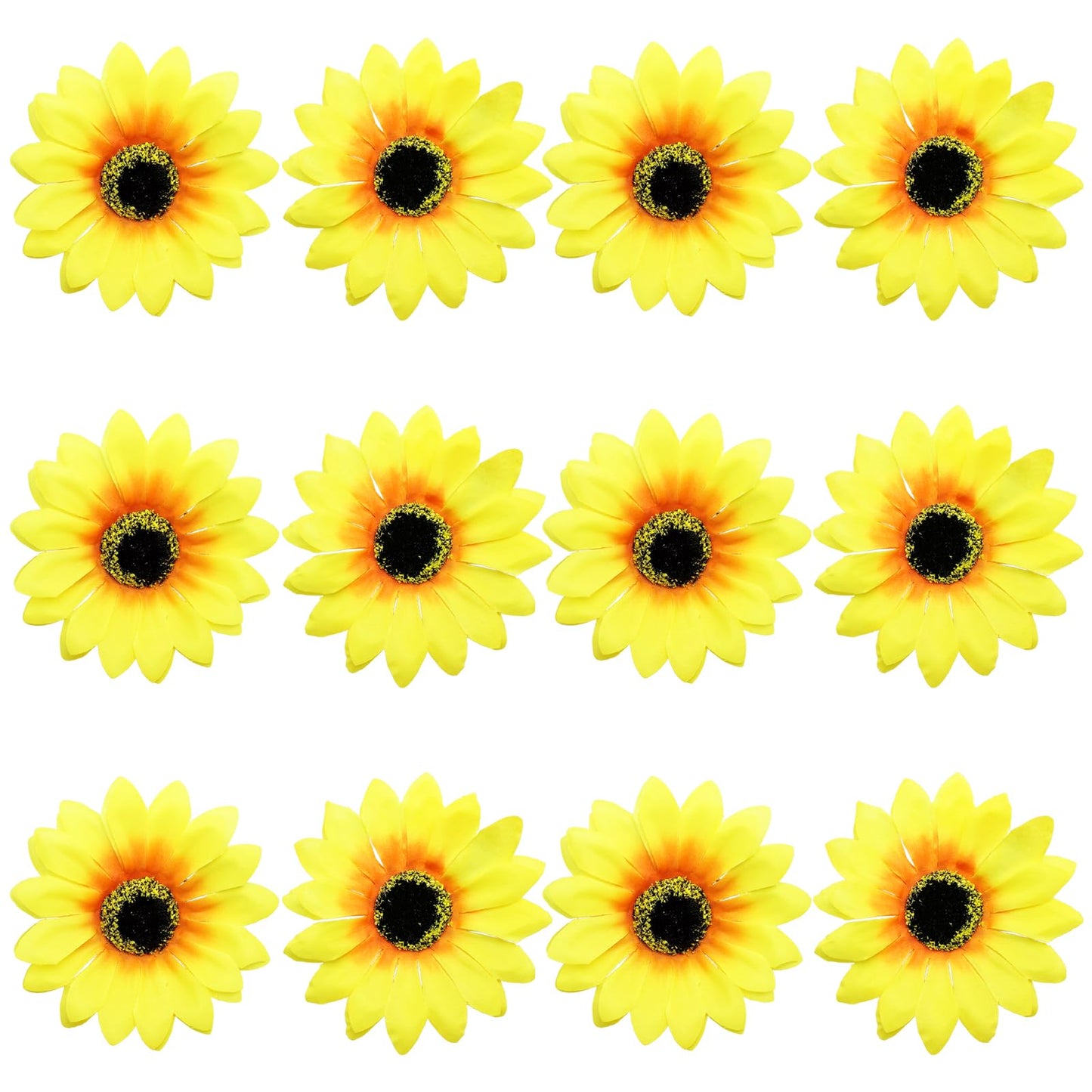 12 Pieces Sunflower Hair Clips Alligator Pins Accessories 3.9 inches for Wedding Party Boho Beach Photography Christmas Decorations