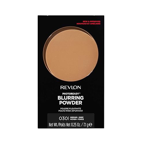 Revlon PhotoReady Blurring Face Powder Makeup, Longwear, Light-Medium Coverage, Stocking Stuffer for Her, Shine & Oil-Free, 030 Medium Deep, 0.25 oz