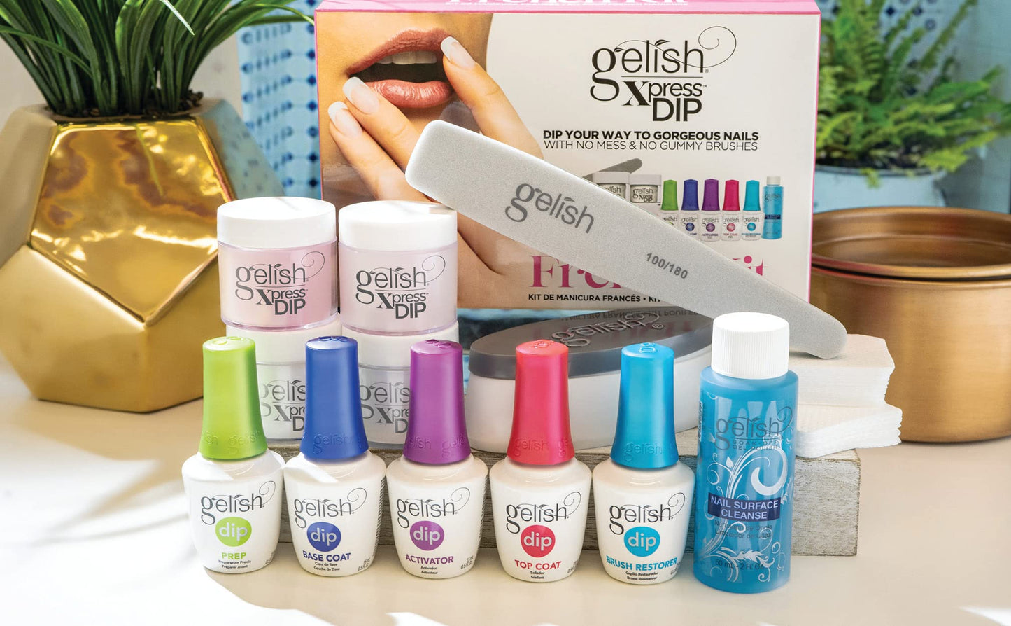 Gelish Xpress Dip Powder System Nail Bundle - French Kit Beauty & Personal Care Gelish