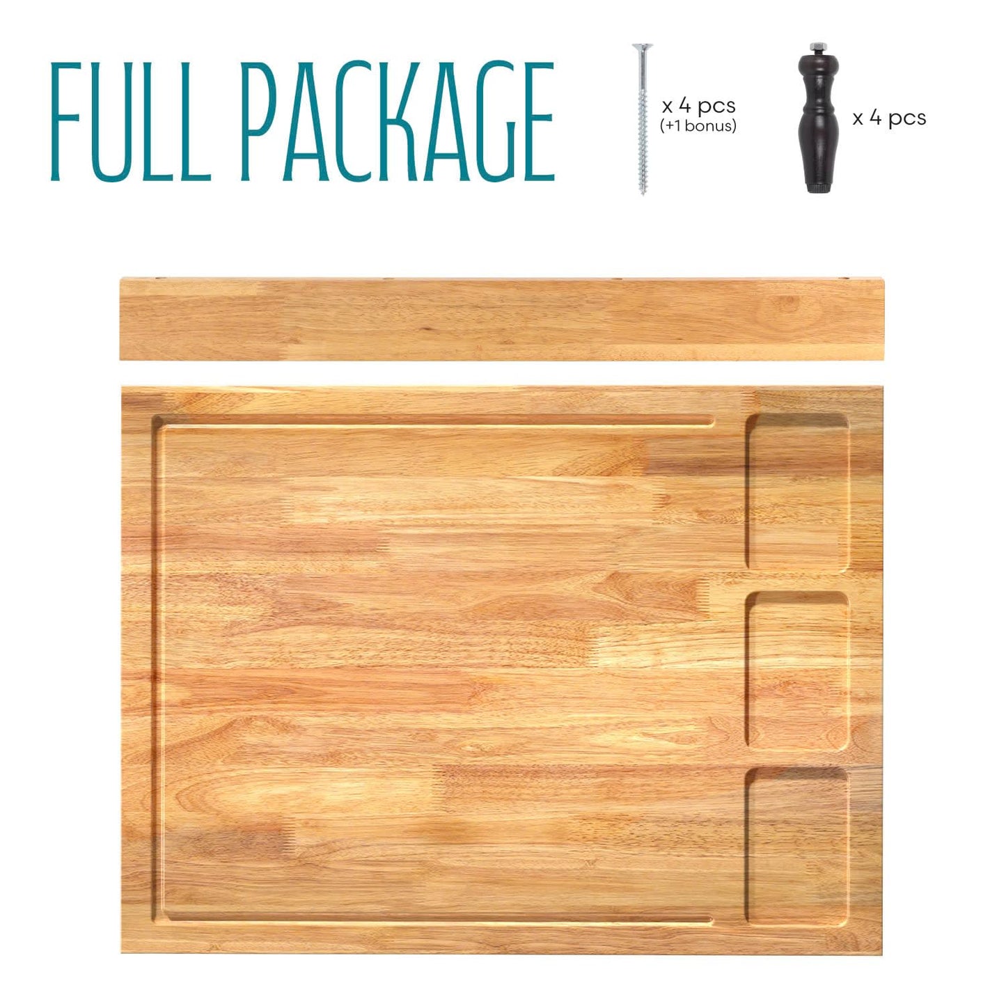 32x23.5inches Extra Large Solid Wooden Cutting Board and Stovetop Cover, 2 in 1 Stove Top Cover Chopping Board with Detachable Legs and Juice Groove…