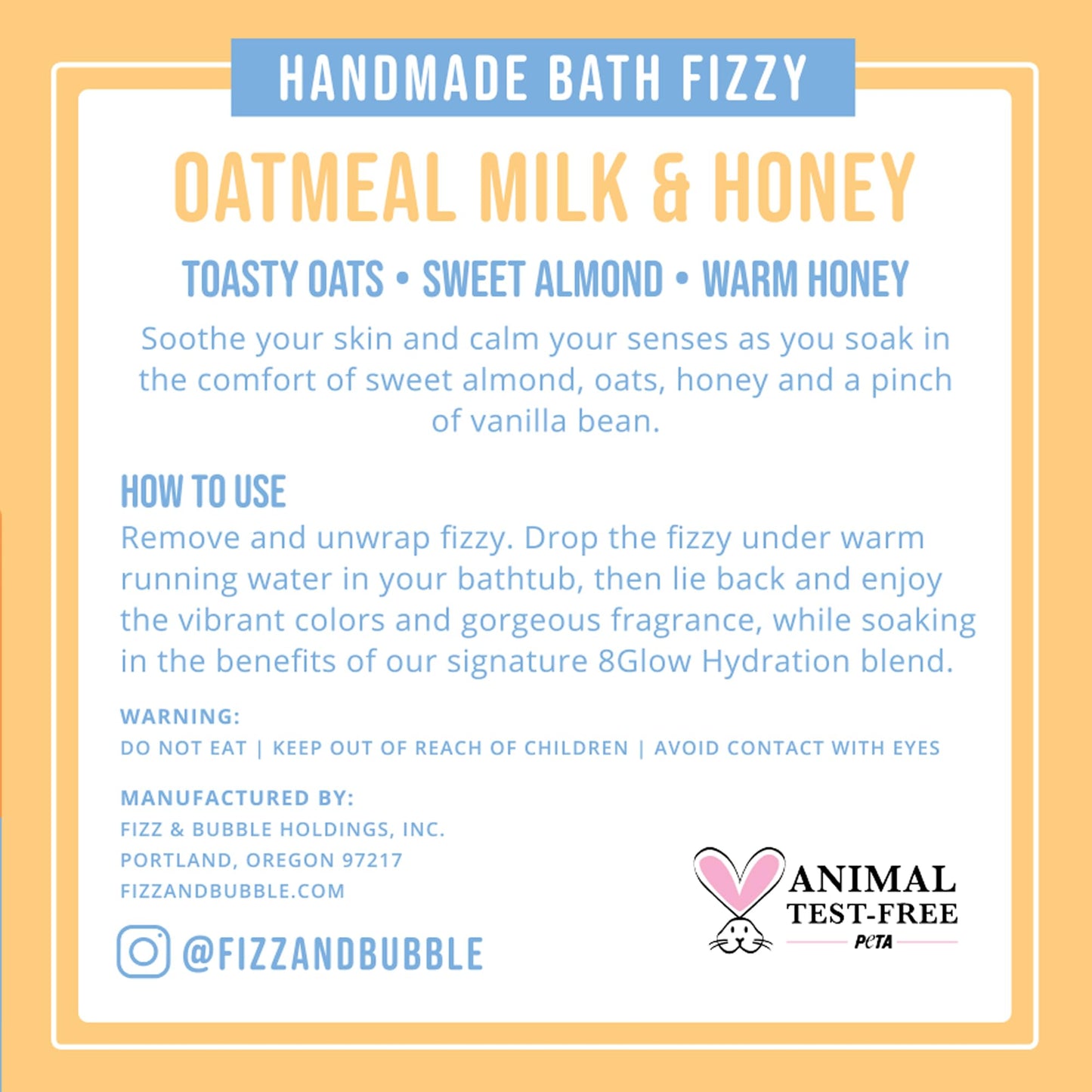 Artisian Bath Fizzies Parent (Oatmeal, Milk, Honey)