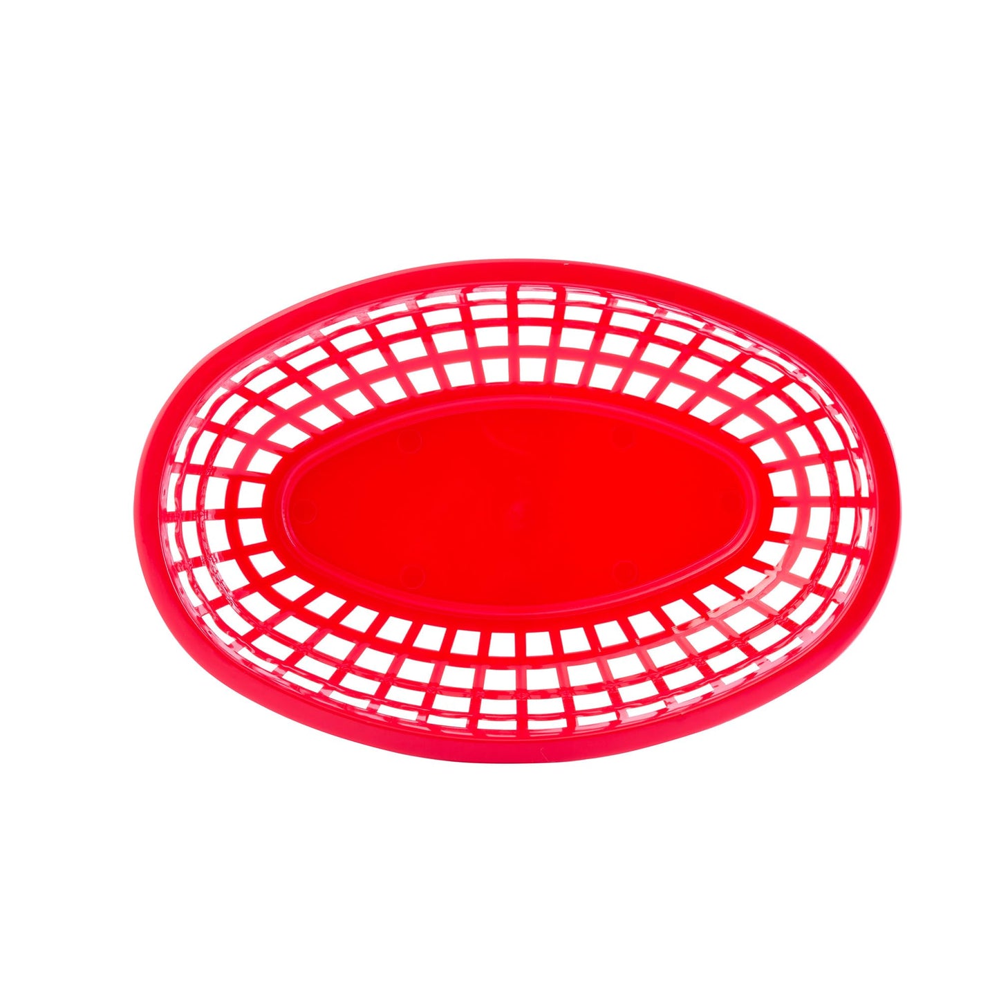 TableCraft 1074R Red 9-3/8" x 6" Oval Basket - Dozen
