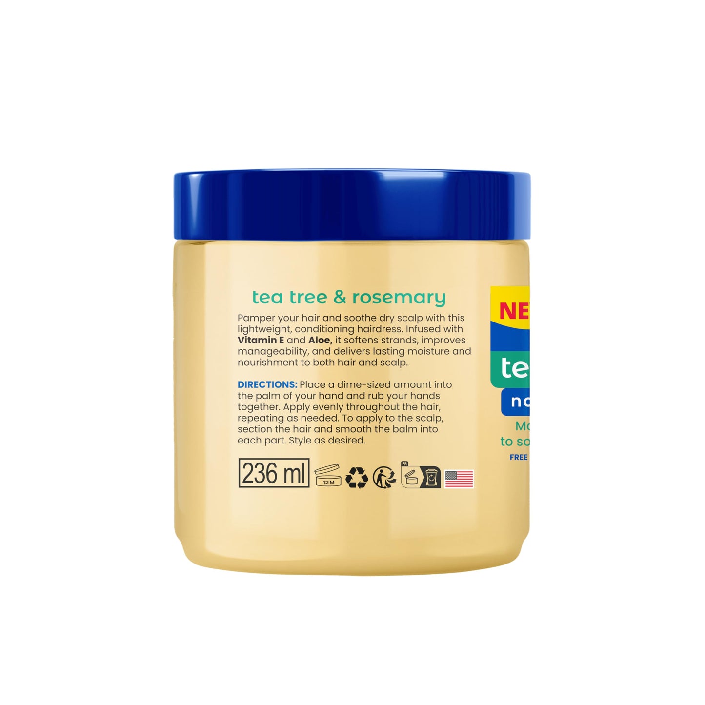 Hollywood Beauty Tea Tree & Rosemary Nourishing Scalp & Hair Balm, 8 oz - Conditions and Softens Hair