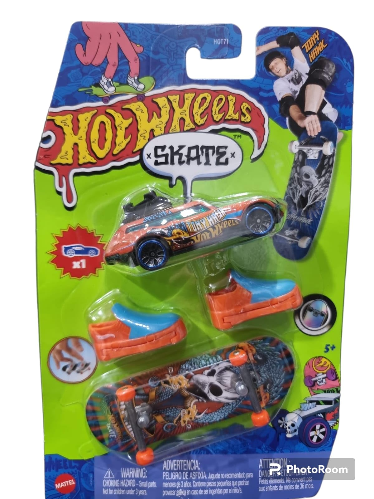 Hot Wheels Skate Circus Hawk Skateboard Toy Vehicle with Diecast Tour de Fast for Kids Ages 5 and Up