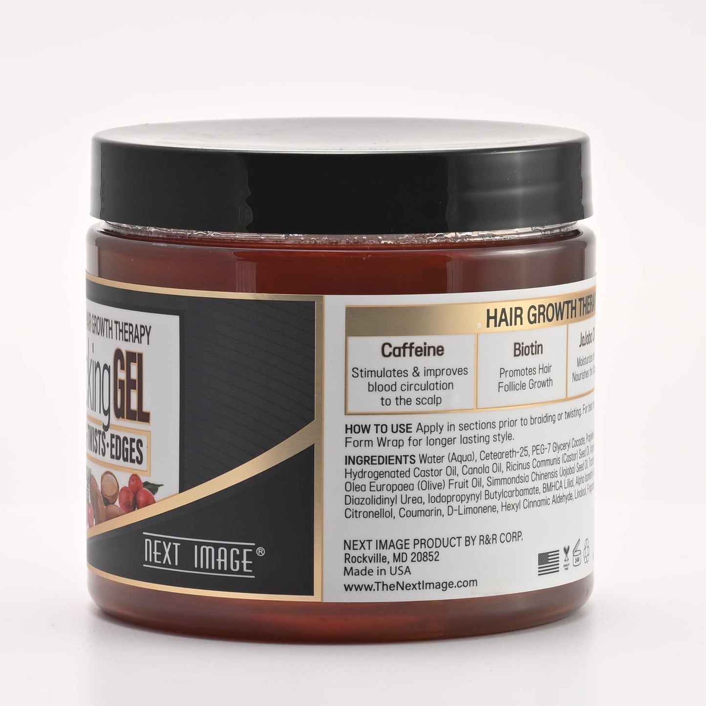 NEXT IMAGE Braid Locking Gel (Black Castor & Argan, 16 oz.)
