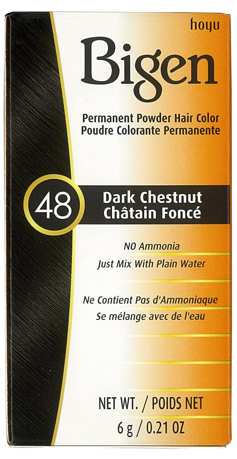 Bigen Permanent Powder Hair Color 48 Dark Chestnut 1 ea (Pack of 12)