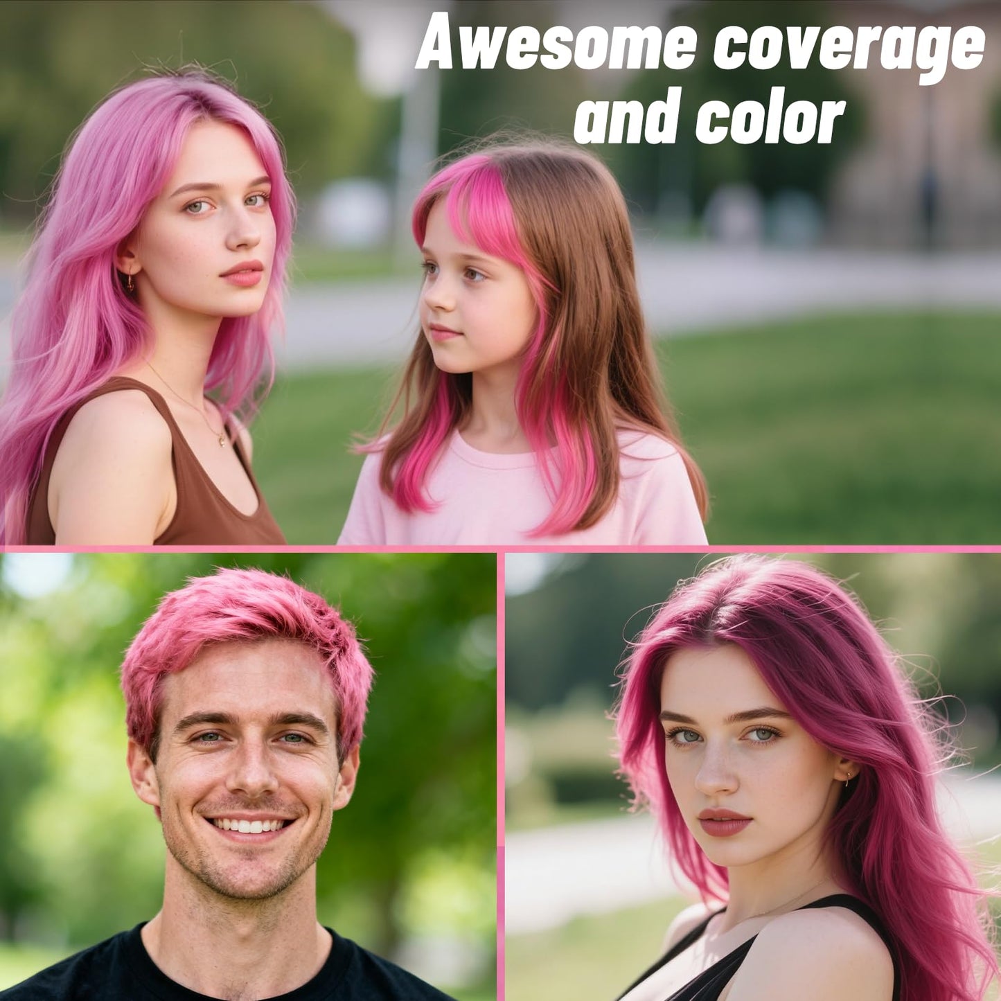 Pink Hair Spray, Seaboll Temporary Hair Color Spray for Kids Women Men-4.06 oz- Safe Non Sticky Washable One Day Hair Dye Spray,Disposable Accessories