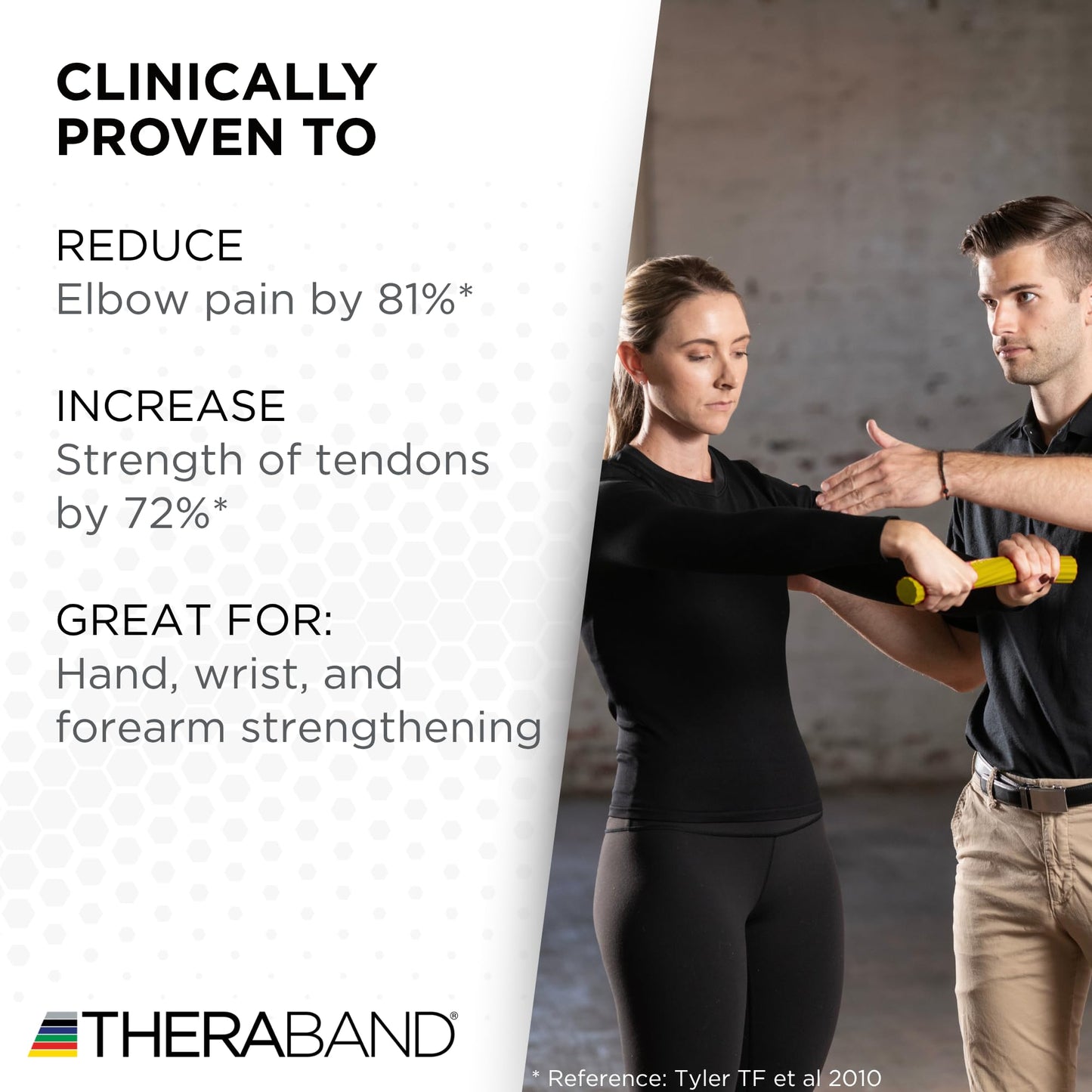 THERABAND FlexBar, Tennis Elbow Therapy Bar, Relieve Tendonitis Pain & Improve Grip Strength, Resistance Bar for Golfers Elbow & Tendinitis, Yellow,…