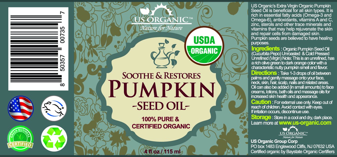 US Organic Pumpkin Seed Oil, USDA Certified Organic,100% Pure & Natural, Cold Pressed Virgin, Unrefined in Amber Glass Bottle w/Glass Eyedropper