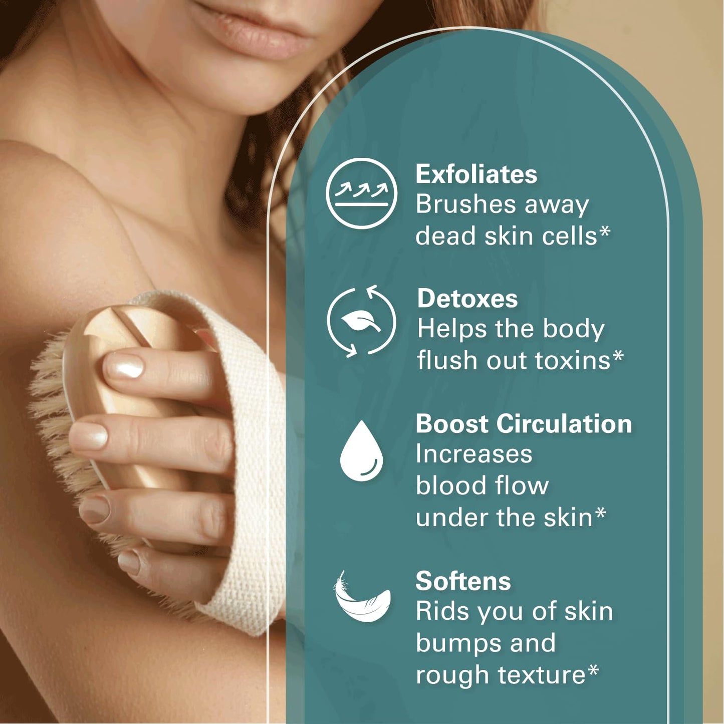 Firm Dry Brush & Shower Brush for Body - Handheld Back Scrubber Body Brush Exfoliator & Dead Skin Remover for Body Firm & Tighten Skin Improve