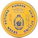SEVEN POTIONS Men’s Hair Pomade - High Shine, High Hold, Water-Based - Barber-Grade Styling for Slick Back, Pompadour & Side Part - Natural, Vegan