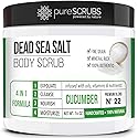 pureSCRUBS Premium Cucumber Body Scrub Set - Large 16oz Dead Sea Salt Body Scrub for Women Exfoliation KP Bump Eraser Body Scrub Includes Wooden