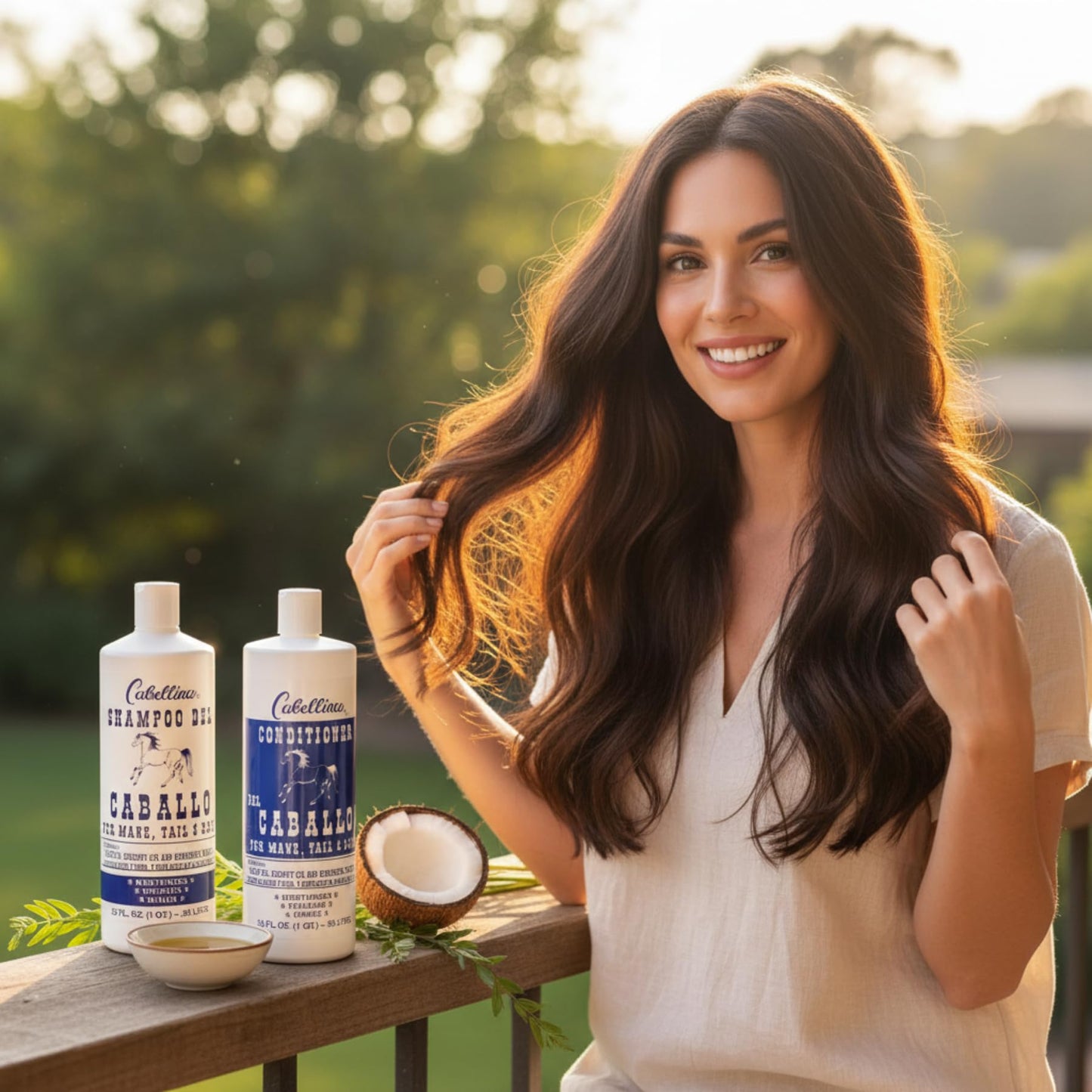 Cabellina Shampoo and Conditioner del Caballo, Enhance Volume and Shine with Horsetail Plant Extract, All Hair Type, 32 FL Oz Each, 2 Bottles