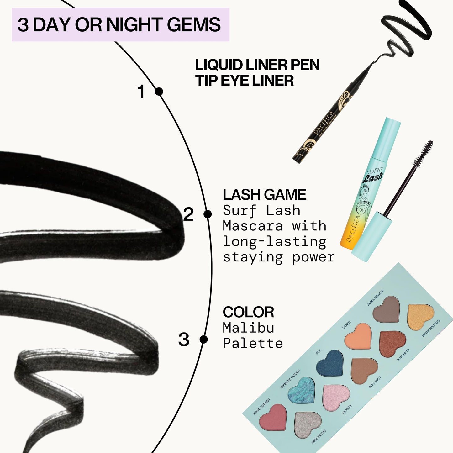 Pacifica Black Liquid Eyeliner Pen - Liquid Line - Felt tip, Smudge Proof Eyeliner - Water Resistant Gel Makeup Eye Liner - Matte Fine Tip Clean…