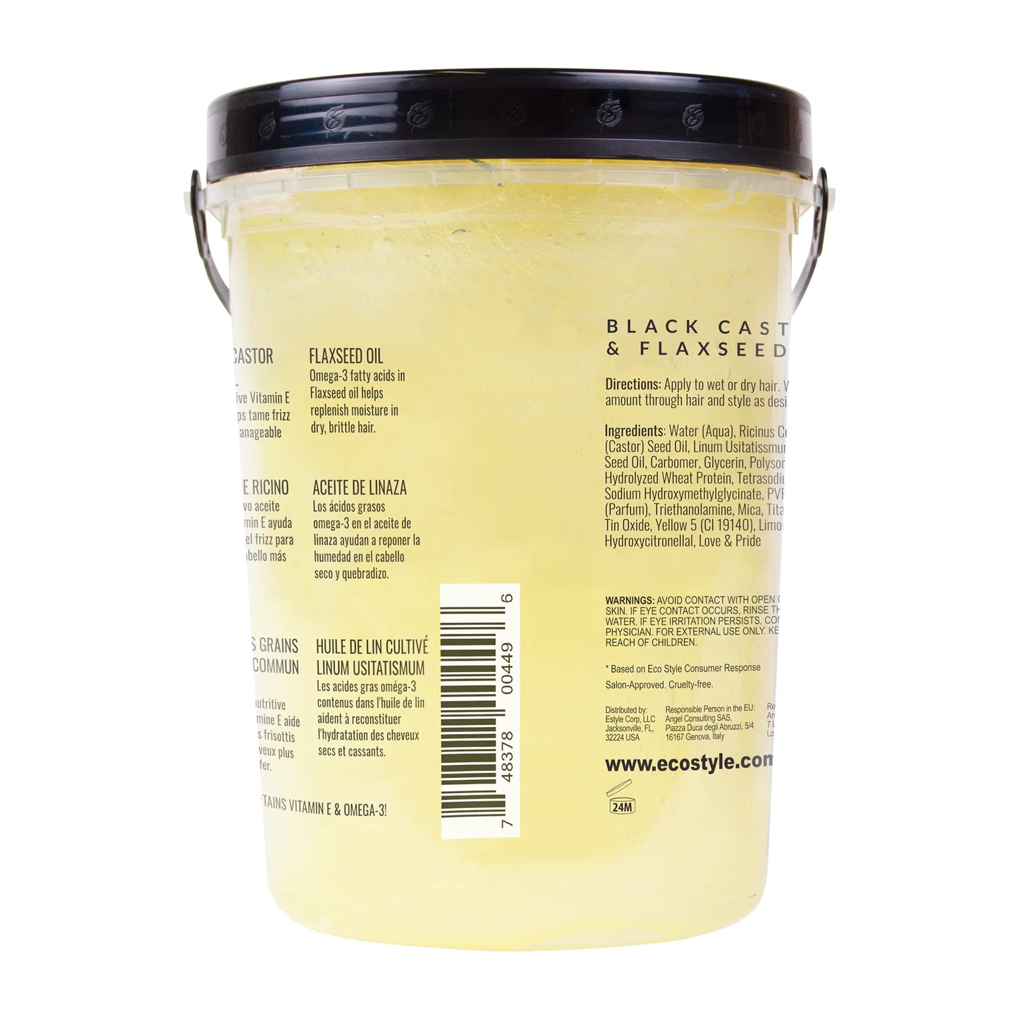 Eco Style Black Castor and Flaxseed Oil Styling Gel - Helps Nourish and Repair Damaged Hair - Promotes Healthy Scalp - Provides Superior