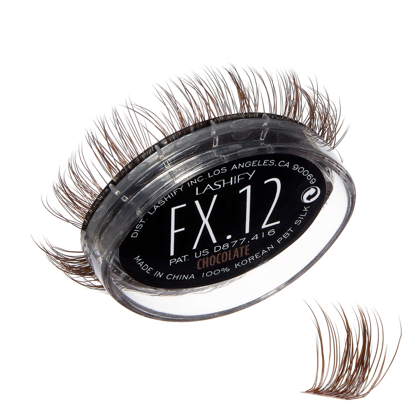 Lashify Fluffy FX 12mm Gossamer DIY Eyelash Extensions Refill, For The Most Curliest and Fluttery Appearance, Chocolate Color, Easy False Lashes