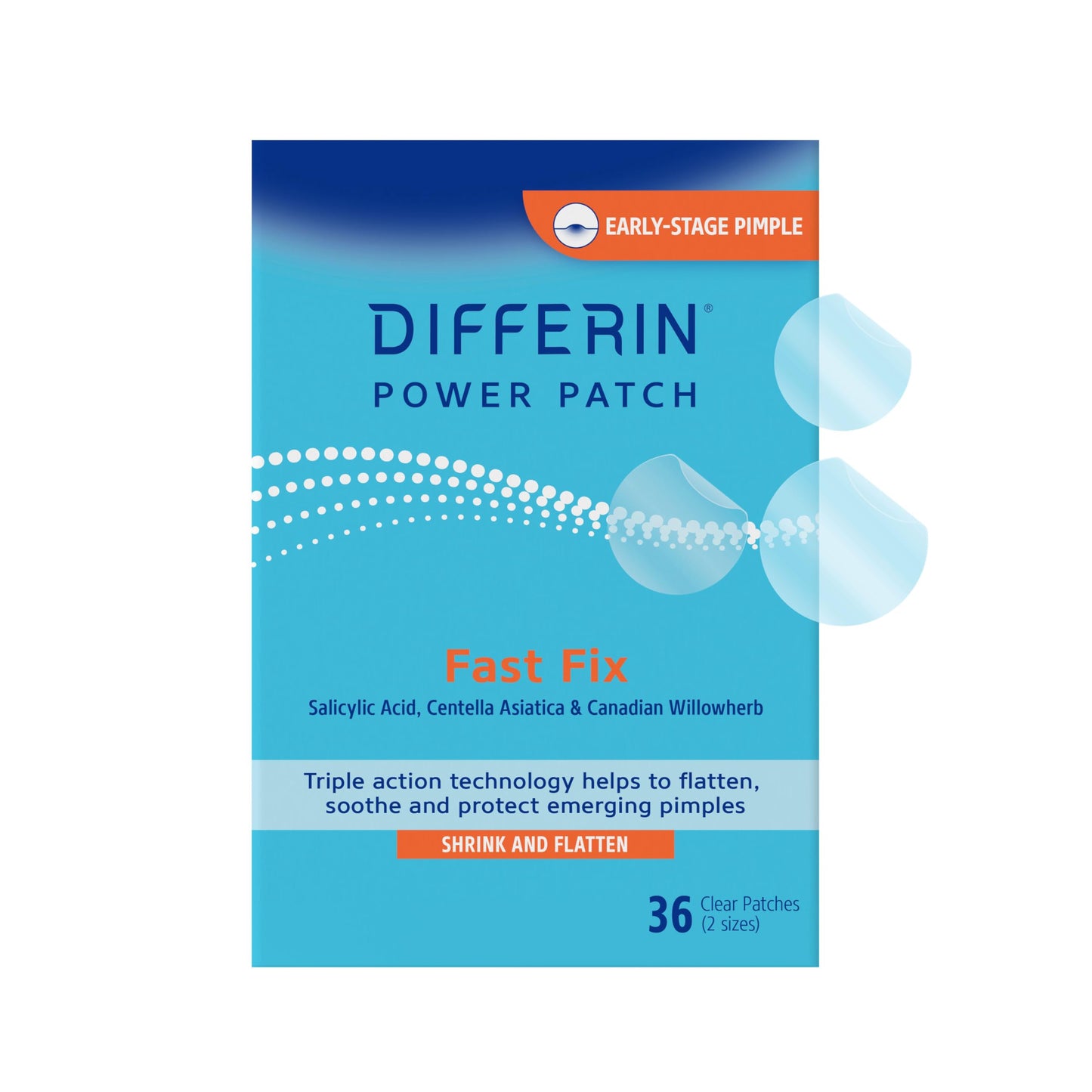 Differin Acne Patches, Pimple Patches for Acne Prone Skin, Formulated with Salicylic Acid and Centella, Fast Triple Action Power Patch for Day