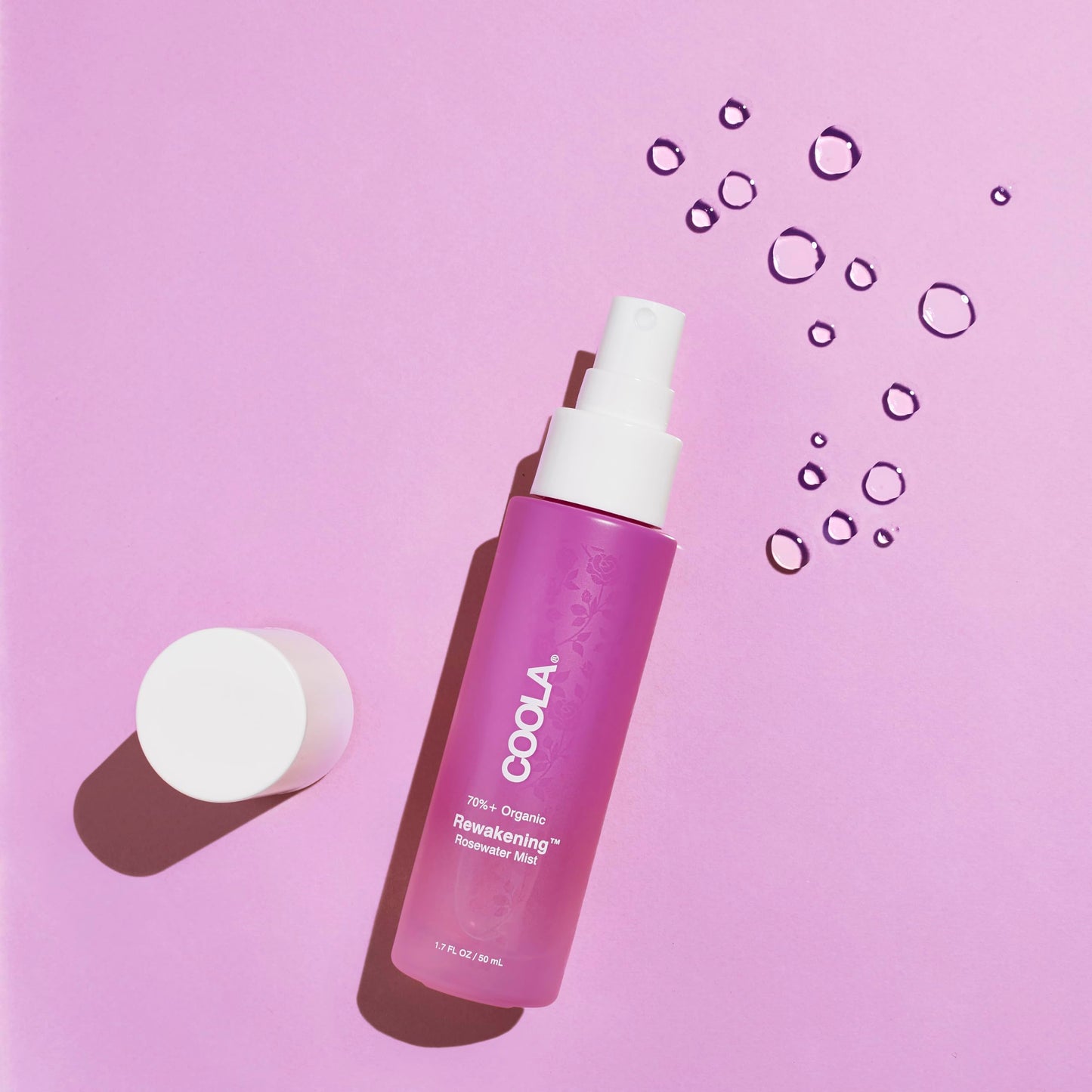 COOLA Organic Rewakening Rosewater Mist Face Spray, Dermatologist Tested Skin Barrier Protection with Ginseng & Green Tea Extract, Vegan and Gluten
