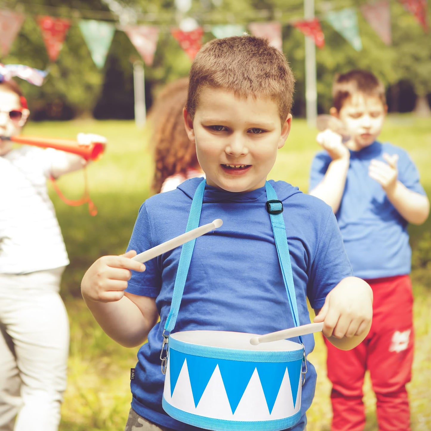 Kids Drum Set – 8" Wooden Drum Toy with Strap & Sticks, Educational Sensory Musical Instrument for Toddlers, Boys & Girls