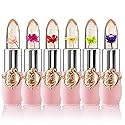 BestLand 6 Pcs/Set Flower Jelly Lipstick Set Temperature Change Moisturizer Long Lasting Nutritious Balm Magic Color Change Lip Gloss